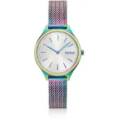 HUGO #Glossy montre en acier irisé et index en cristaux