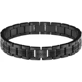 BOSS Bracelet noir façon montre avec logo gravé