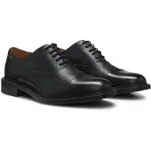 HUGO Chaussures Oxford en cuir grainé à bout droit