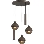 Masterlight Lampe suspendue à 5 lumières Opera Ø 50 cm cacao