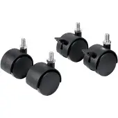 Franken Jeu de roulettes pour tableaux d'animation, plastique, noir Contenu : 4 pièces