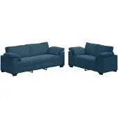 vidaXL Ensemble de canapé 2 pièces avec coussins, velours bleu