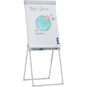 Franken Flipchart PRO Deluxe Standard FC84, quadripode, réglable en hauteur, magnétique, 2 bras latéraux, bac de rangement, tableau 670 x 950 mm