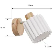LINDBY Applique Murale , Shiloh, dimmable, Bois, Salon / séjour, Tissu / textile, Moderne