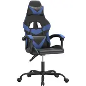 vidaXL Chaise de jeu noir et bleu similicuir