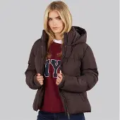 French Connection Manteau court matelassé Femme Chocolate