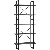 vidaXL Bibliothèque à 5 niveaux Gris 80x30x175 cm Bois d'ingénierie
