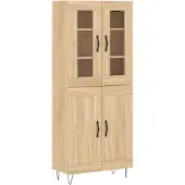 vidaXL Highboard chêne Sonoma 69,5x34x180 cm Matériau dérivé du bois