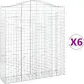 vidaXL Gabions 6 pcs voûtés 200x50x220/240 cm en fer
