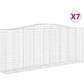 vidaXL Gabions avec arc surélevé 7 pcs. 400x50x160/180cm Fer galvanisé