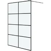 vidaXL Paroi de douche pour passage piétonnier noir 140x195 cm verre ESG mat