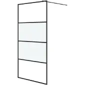 vidaXL Paroi de douche pour passage piétonnier noir 100x195 cm semi-mat ESG