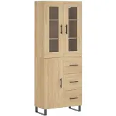 vidaXL Highboard chêne Sonoma 69,5x34x180 cm Matériau dérivé du bois