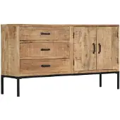 vidaXL Buffet 140x35x75 cm bois massif mangue