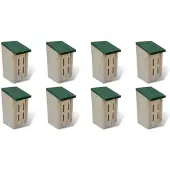 vidaXL Maisons à papillons 8 pcs. Bois 14 x 15 x 22 cm
