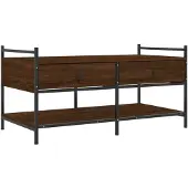 vidaXL Table basse marron imitation chêne 99x50x50 cm Bois composite