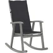 vidaXL Chaise à bascule avec support Gris Bois massif Acacia