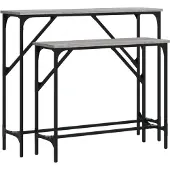 vidaXL Tables console 2 pcs sonoma gris bois d'ingénierie