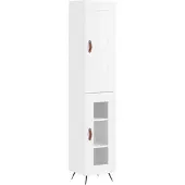 vidaXL Highboard blanc brillant 34,5x34x180 cm Bois composite
