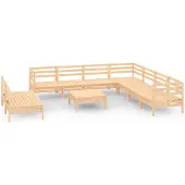 vidaXL Ensemble salon de jardin 10 pièces pin massif