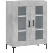 vidaXL Sideboard gris béton 69,5x34x90 cm Bois composite