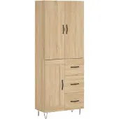 vidaXL Highboard chêne Sonoma 69,5x34x180 cm Matériau dérivé du bois
