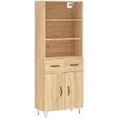 vidaXL Highboard chêne Sonoma 69,5x34x180 cm Matériau dérivé du bois