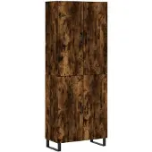 vidaXL Highboard chêne fumé 69,5x34x180 cm bois composite