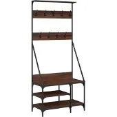 vidaXL Porte-vêtements et rangement des chaussures chêne marron