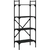 vidaXL Bibliothèque à 4 niveaux noir 56x31,5x138,5cm bois d'ingénierie