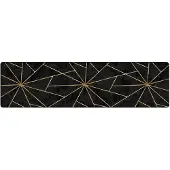 vidaXL Tapis lavable noir et doré 80x300 cm antidérapant