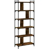 vidaXL Bibliothèque 6 niveaux chêne fumé 76x32x192cm bois d'ingénierie