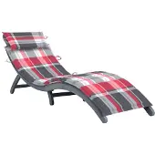 vidaXL Chaise longue avec support Gris Bois massif Acacia