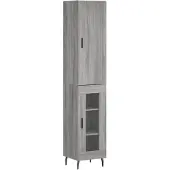 vidaXL Highboard Gris Sonoma 34,5x34x180 cm Matériau dérivé du bois