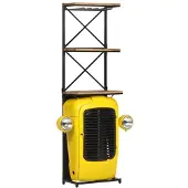 vidaXL Cave à vin tracteur Jaune 49x31x172 cm Bois de manguier solide