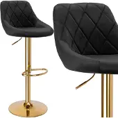 EHokery Cydro Gold Black Velvet Bar Hocker