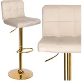 EHokery Arako Gold Beige Velvet Bar Hocker
