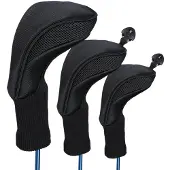 INF Couvre-têtes de clubs de golf en bois Black