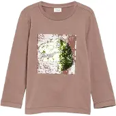 S.oliver T-Shirt marron / vert / argent