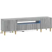 vidaXL Meuble TV LED Sonoma-gris, en panneaux de particules
