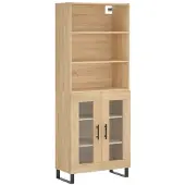 vidaXL Highboard chêne Sonoma 69,5x34x180 cm Matériau dérivé du bois