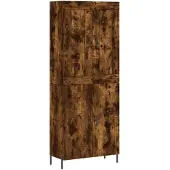 vidaXL Highboard chêne fumé 69,5x34x180 cm bois composite