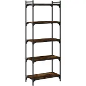 vidaXL Bibliothèque 5 niveaux chêne fumé 60x30x154cm bois d'ingénierie