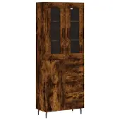 vidaXL Highboard chêne fumé 69,5x34x180 cm bois composite