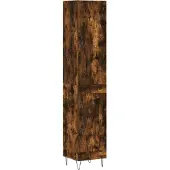 vidaXL Highboard chêne fumé 34,5x34x180 cm bois composite