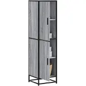 vidaXL Highboard Gris Sonoma 35,5x35x139 cm Bois composite et métal