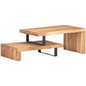 vidaXL ensemble de 2 tables basses en acacia massif