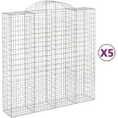 vidaXL Gabions 5 pcs voûtés 200x50x200/220 cm en fer