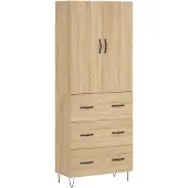 vidaXL Highboard chêne Sonoma 69,5x34x180 cm Matériau dérivé du bois