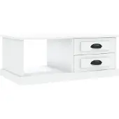 vidaXL Table basse blanche 90x50x35 cm bois composite